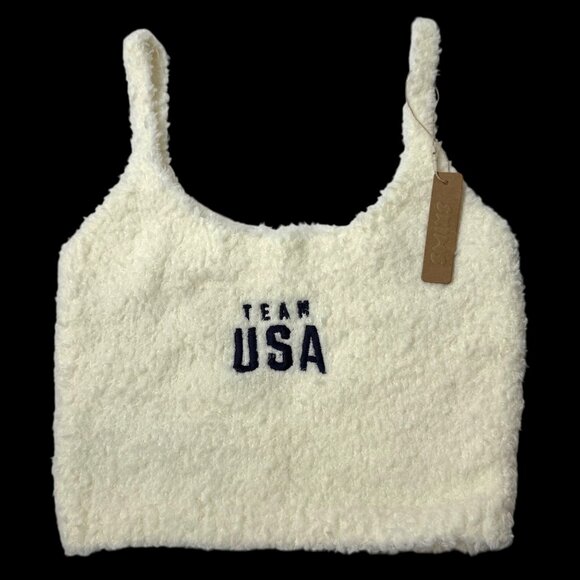 SKIMS Cozy Knit Tank Top Team USA White S/M - Picture 7 of 7